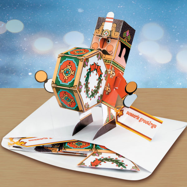 Drummer Boy Holiday Pop Up Christmas Card Ornament