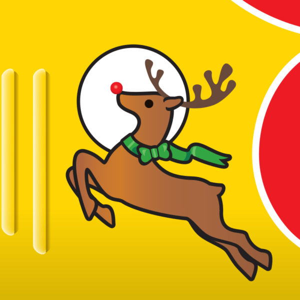 Santa Airplane Biplane Pop Up Christmas Card - Reindeer Emblem