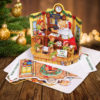Santa's Print Shop Pop Up Christmas Card
