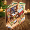 Santa's Print Shop Pop Up Christmas Card Side View