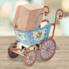 Victorian Pram Baby Birth Announcement Card - Back View