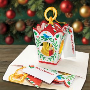 NEW “White Christmas Lantern” Pop-Up Christmas Card Ornament