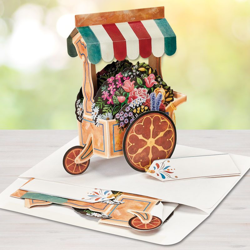 Flower Cart Pop Up Greeting Card