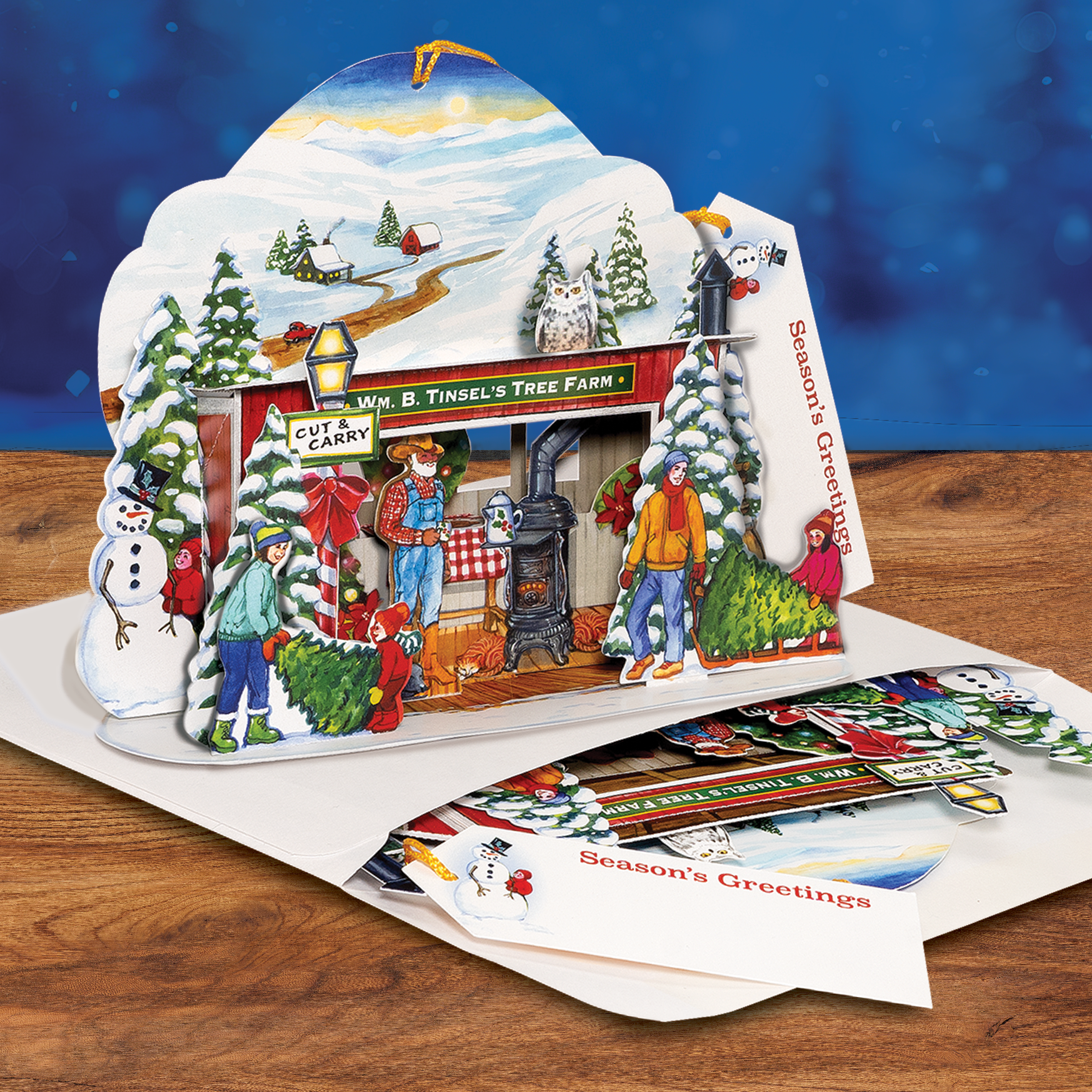 “The Tree Farm” Pop-Up Christmas Card Ornament